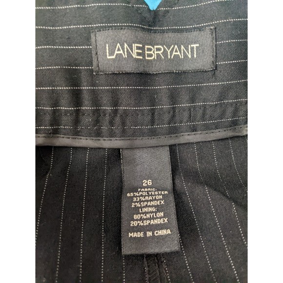 Lane Bryant Women Pants 26 Straight Leg Career Dress Black Pinstripe - Picture 7 of 10